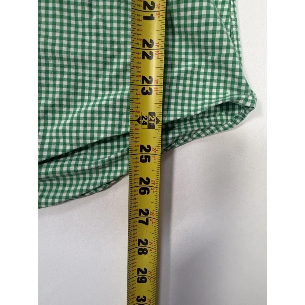 Polo Ralph Lauren Custom Fit Shirt Men's Large Green Gingham Check Button Down